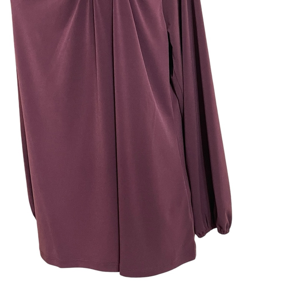 New MICHAEL KORS Burgundy Color Asymmetrical Neck Jersey Knit Long Sleeve Top 1X - Picture 4 of 6